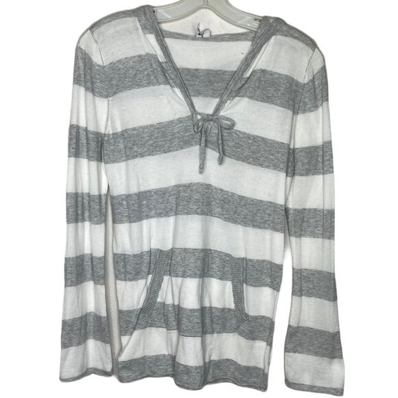 Michael Stars Striped Hoodie Sweater - Picture 1 of 8